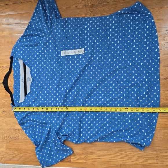 CROFT AND BARROW WOMEN'S PLUS SIZE BLUE & WHITE SHORT SLEEVES COTTON TOP SIZE 3X - Picture 9 of 12